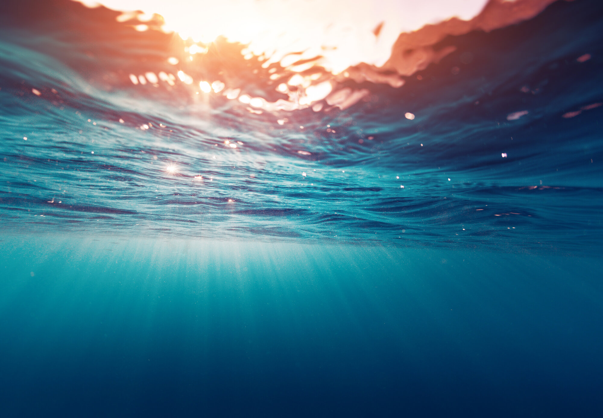 Underwater view of the sea surface